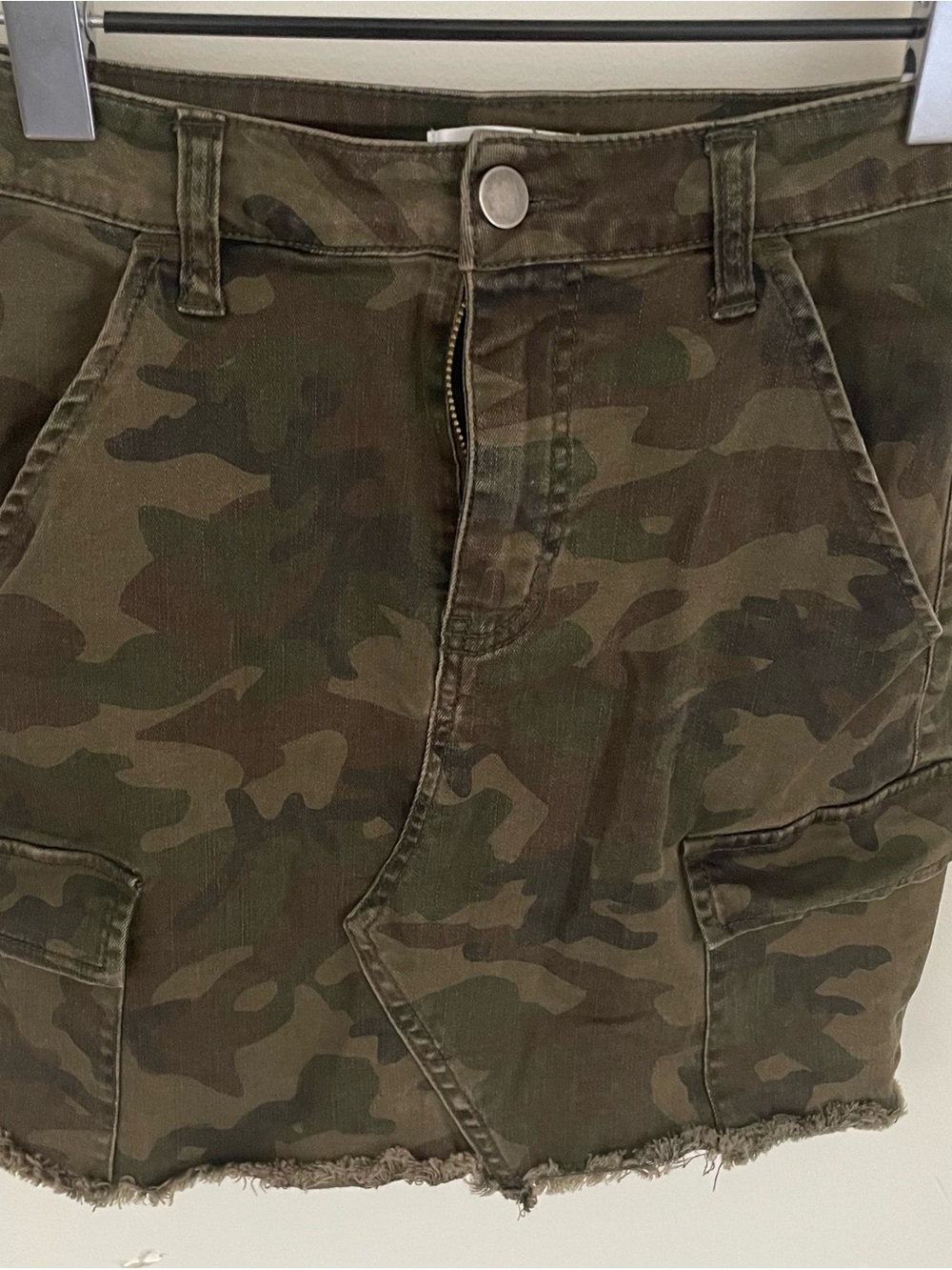 bp Camo Mini Skirt in Olive and Dark Green